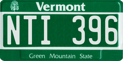 VT license plate NTI396