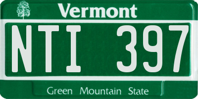 VT license plate NTI397
