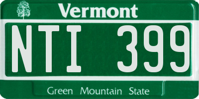 VT license plate NTI399