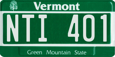 VT license plate NTI401