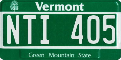 VT license plate NTI405