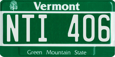 VT license plate NTI406