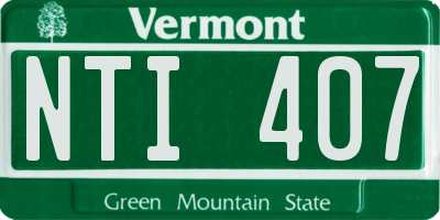 VT license plate NTI407