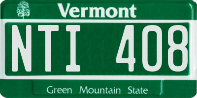 VT license plate NTI408