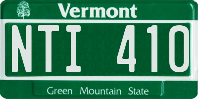 VT license plate NTI410