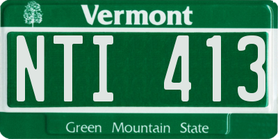 VT license plate NTI413