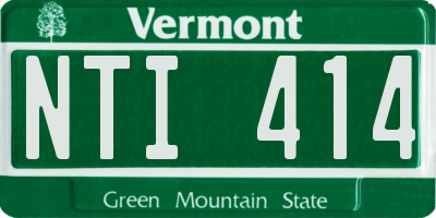 VT license plate NTI414