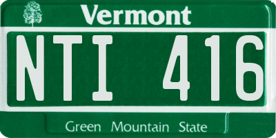 VT license plate NTI416