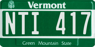 VT license plate NTI417