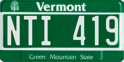 VT license plate NTI419