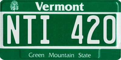 VT license plate NTI420