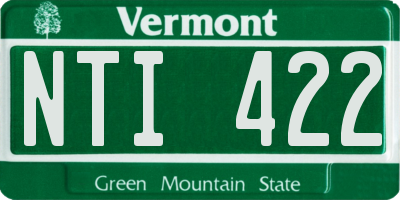 VT license plate NTI422