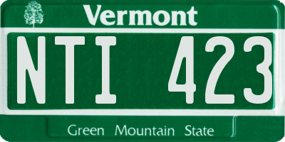 VT license plate NTI423