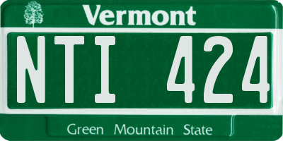 VT license plate NTI424