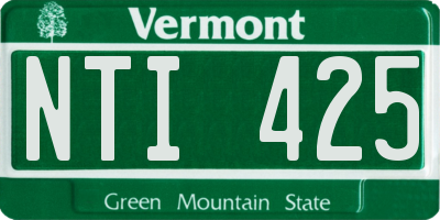 VT license plate NTI425