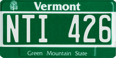VT license plate NTI426