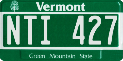 VT license plate NTI427