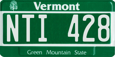 VT license plate NTI428