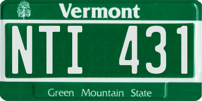 VT license plate NTI431