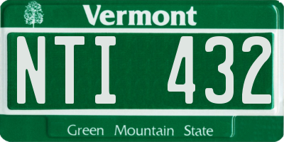VT license plate NTI432