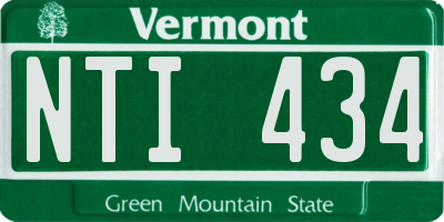 VT license plate NTI434