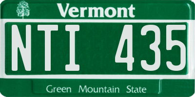 VT license plate NTI435
