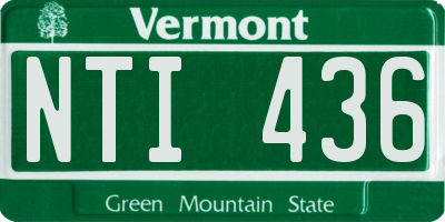 VT license plate NTI436