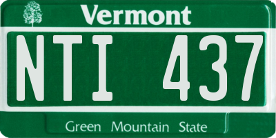 VT license plate NTI437