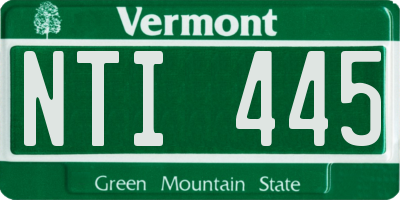 VT license plate NTI445