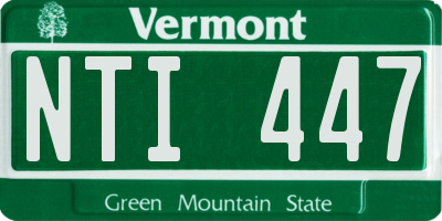 VT license plate NTI447