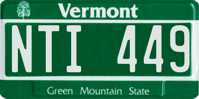 VT license plate NTI449