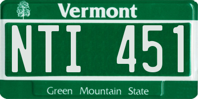 VT license plate NTI451