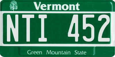 VT license plate NTI452