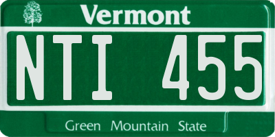 VT license plate NTI455