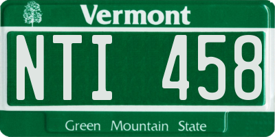 VT license plate NTI458