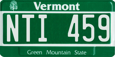 VT license plate NTI459