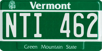VT license plate NTI462
