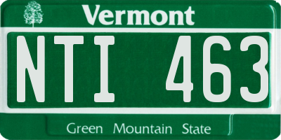 VT license plate NTI463
