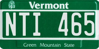 VT license plate NTI465