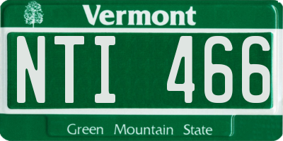 VT license plate NTI466