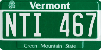 VT license plate NTI467