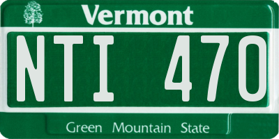VT license plate NTI470
