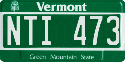 VT license plate NTI473