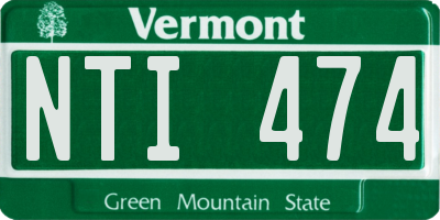 VT license plate NTI474