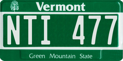VT license plate NTI477