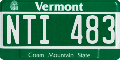 VT license plate NTI483