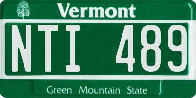 VT license plate NTI489