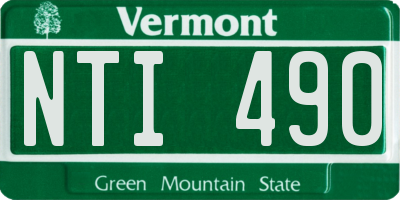 VT license plate NTI490