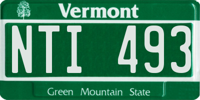 VT license plate NTI493