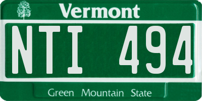 VT license plate NTI494